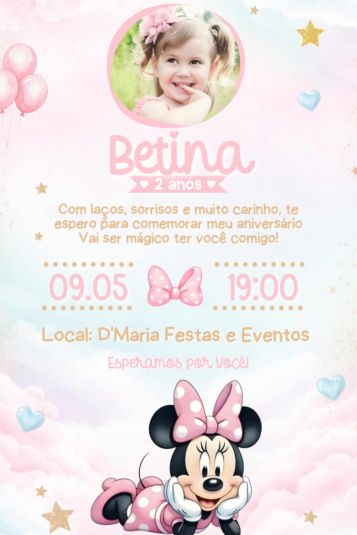 Convite Tradicional - Minnie rosa 3 — imagem principal